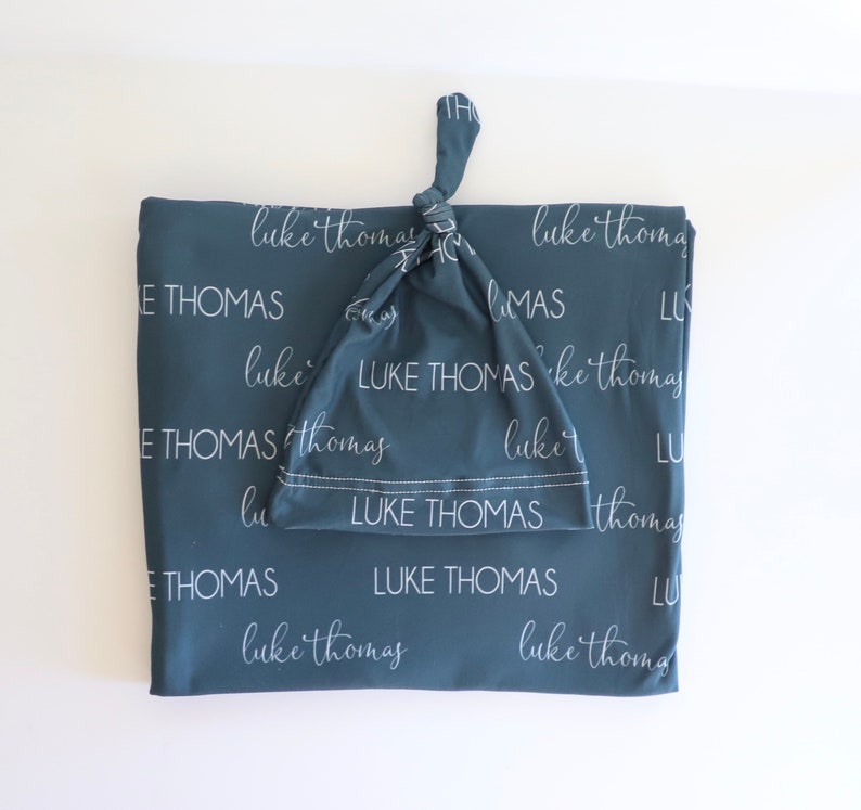 Baby Boy Swaddle and Hat Baby Personalized Swaddle Blanket Etsy