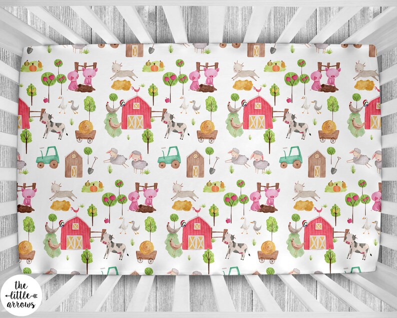 Personalized Farm Animals Crib Sheet Girl Crib Sheet Boy Etsy