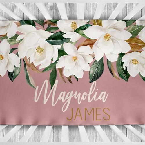 Crib Sheets Magnolia Baby Crib Sheet Floral Nursery Bedding Etsy