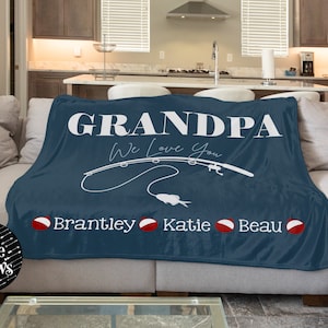 Personalized Fathers Day Git - Fathers Day - Fishing Blanket - Personalized Fishing Blanket - Grandparent Gift - Dad Git - Grandpa Gift