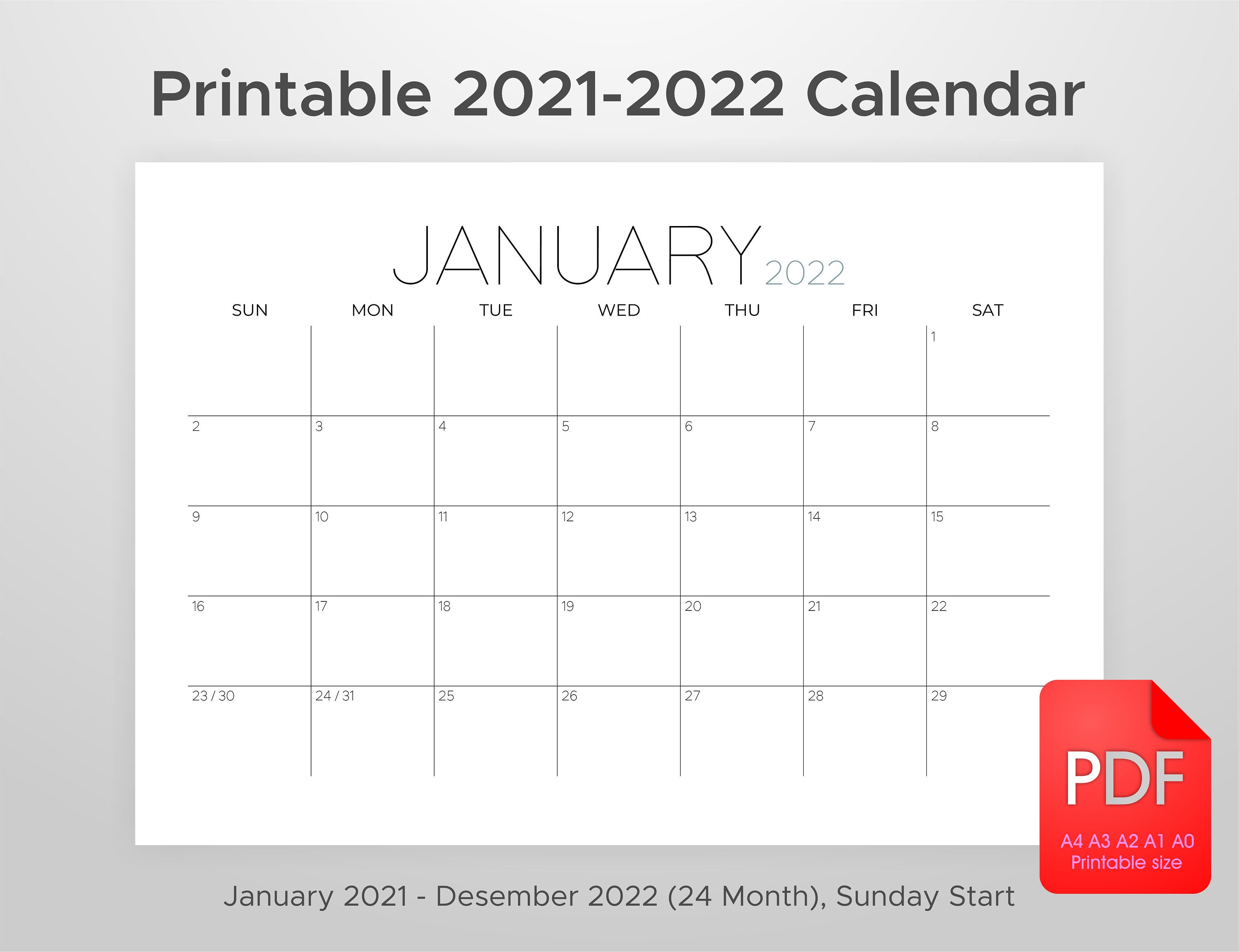printable 2022 planner calendar wall calendar vector etsy