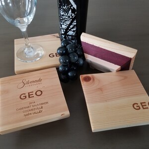 Napa Valley Wine Coasters: Exotic Wood, Silverado Vineyards