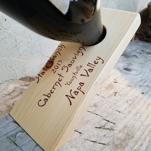 Handcrafted Napa Wine Bottle Holder: Nickel & Nickel Cabernet Sauvignon