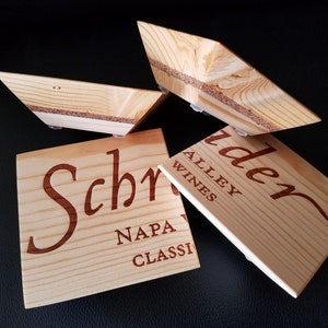 Schrader Napa Valley Wine Coasters: Wood & Cork Floating Coasters