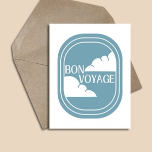 Bon Voyage Card, afdrukbare kaart, vliegtuigvenster, vliegtuigvenster, Bon Voyage wenskaart, reiswenskaart, Instant Download, Wanderlust
