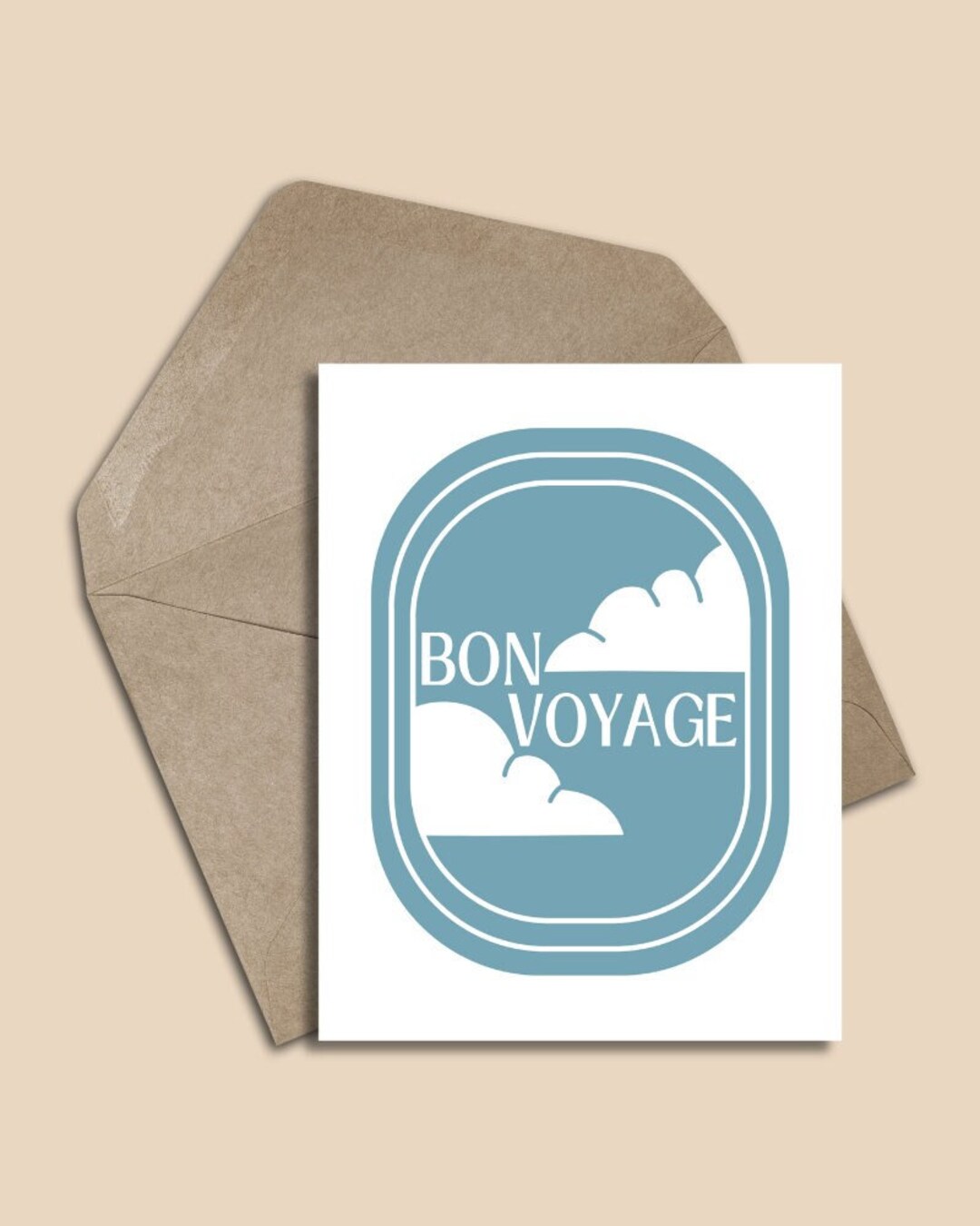 Bon Voyage Card, Printable Card, Airplane Window, Plane Window, Bon ...