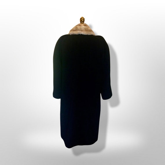 40s Cashmere Fur Coat  Film Noir Deco  Tuxedo Hon… - image 5