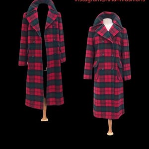 Vintage Classic Pendleton Plaid Red Tartan Coat Pure Wool