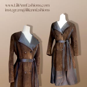 Vintage 70’s Suede and Leather Brown Coat Boho Chic