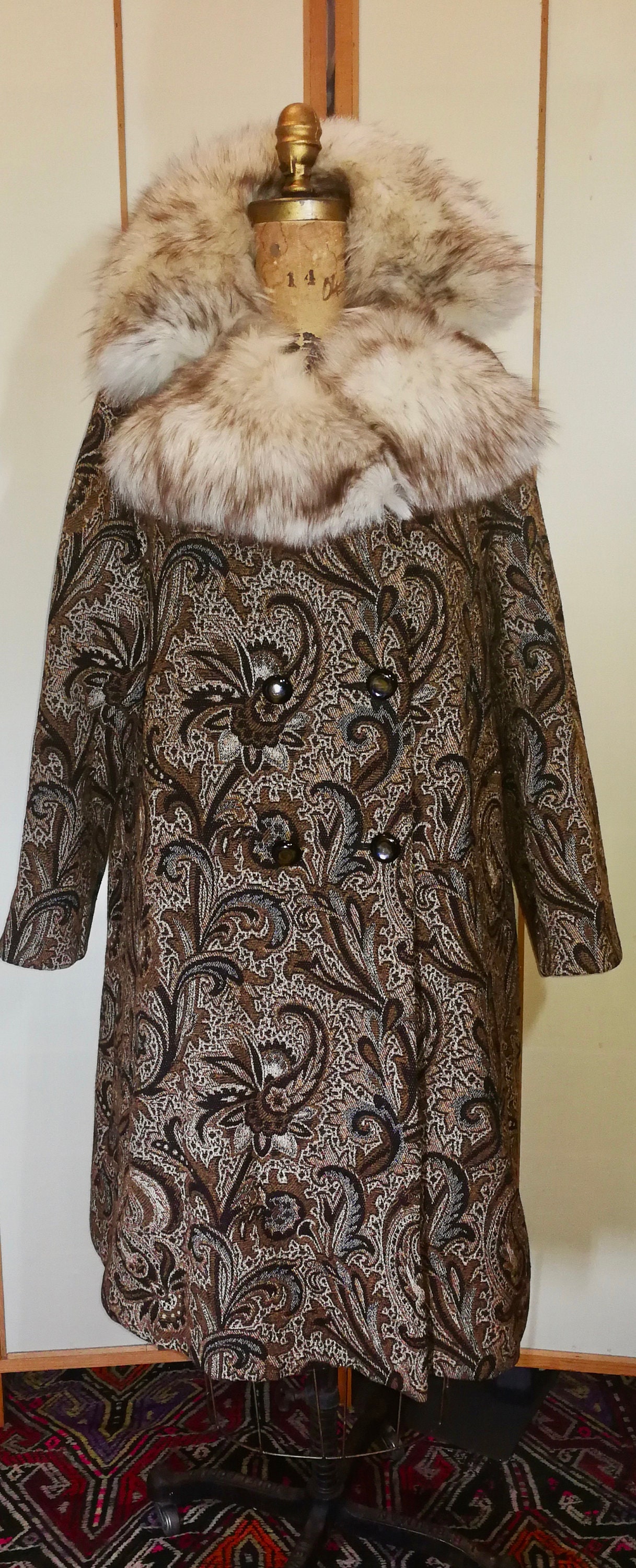 F/W 2008 Shearling Tapestry Coat, Authentic & Vintage