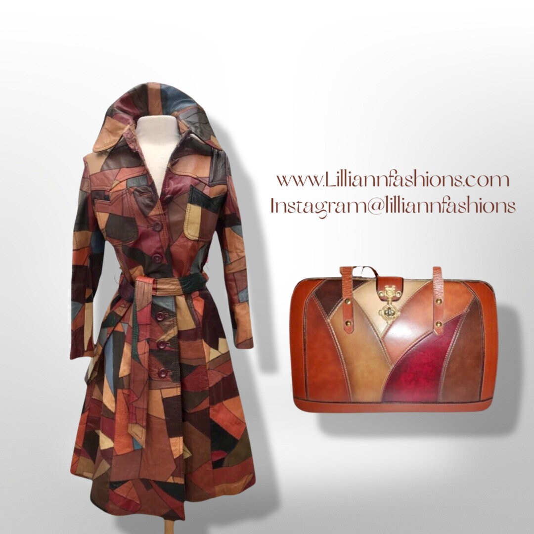 70s Iconic Rare Patchwork Leather Coat Trench Spy Studio 54 Etsy UK