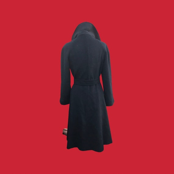 Neiman Marcus Wool Black Fitted Flare Coat Hardwa… - image 6