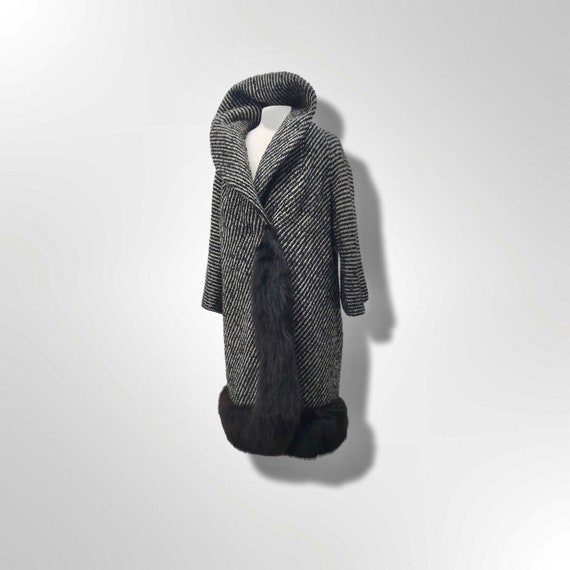 60’s LIlli Ann Couture Coat in Black and White wi… - image 3
