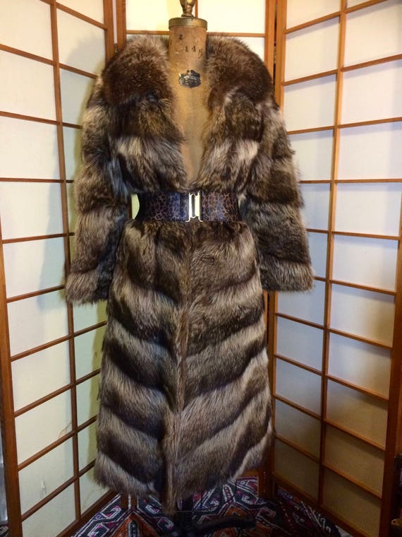 Vintage 90's s Saks Fifth Avenue Raccoon Fur Coat… - image 1