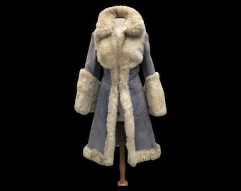 70’s Penny Lane Suede and Shearling True Vintage Afghan Curly Lamb Made in Turkey