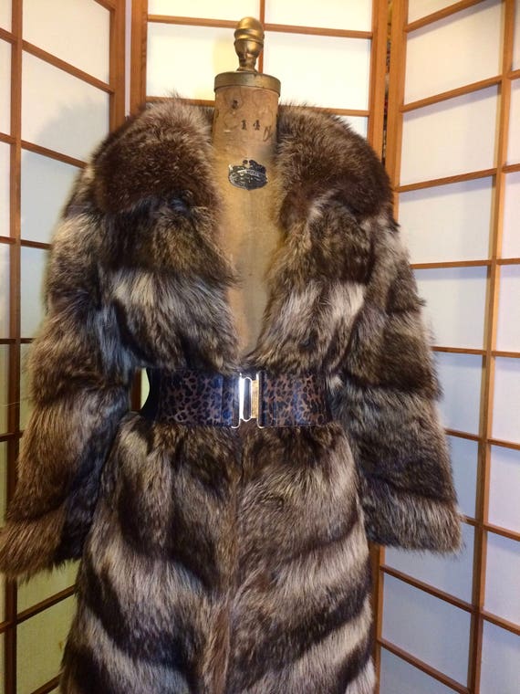 Vintage 90's s Saks Fifth Avenue Raccoon Fur Coat… - image 3