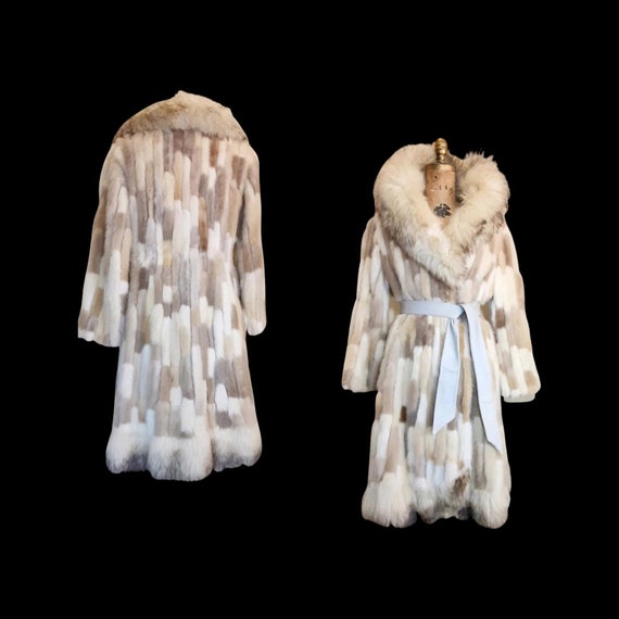 Women's Vintage Fur Coat- 70s Fur Patchwork Mink,… - image 2