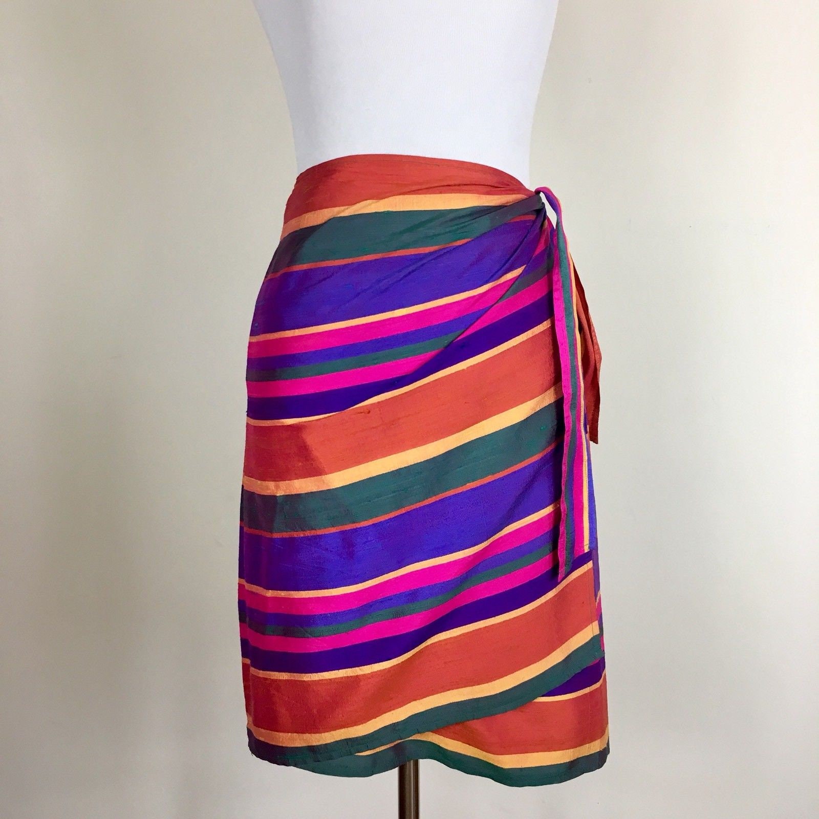 rainbow wrap skirt