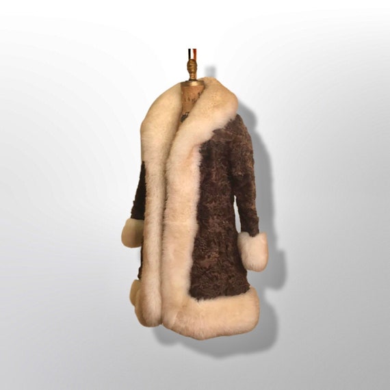 Vintage Coat 70’s Brown MASSIVE Shearling Curly L… - image 6