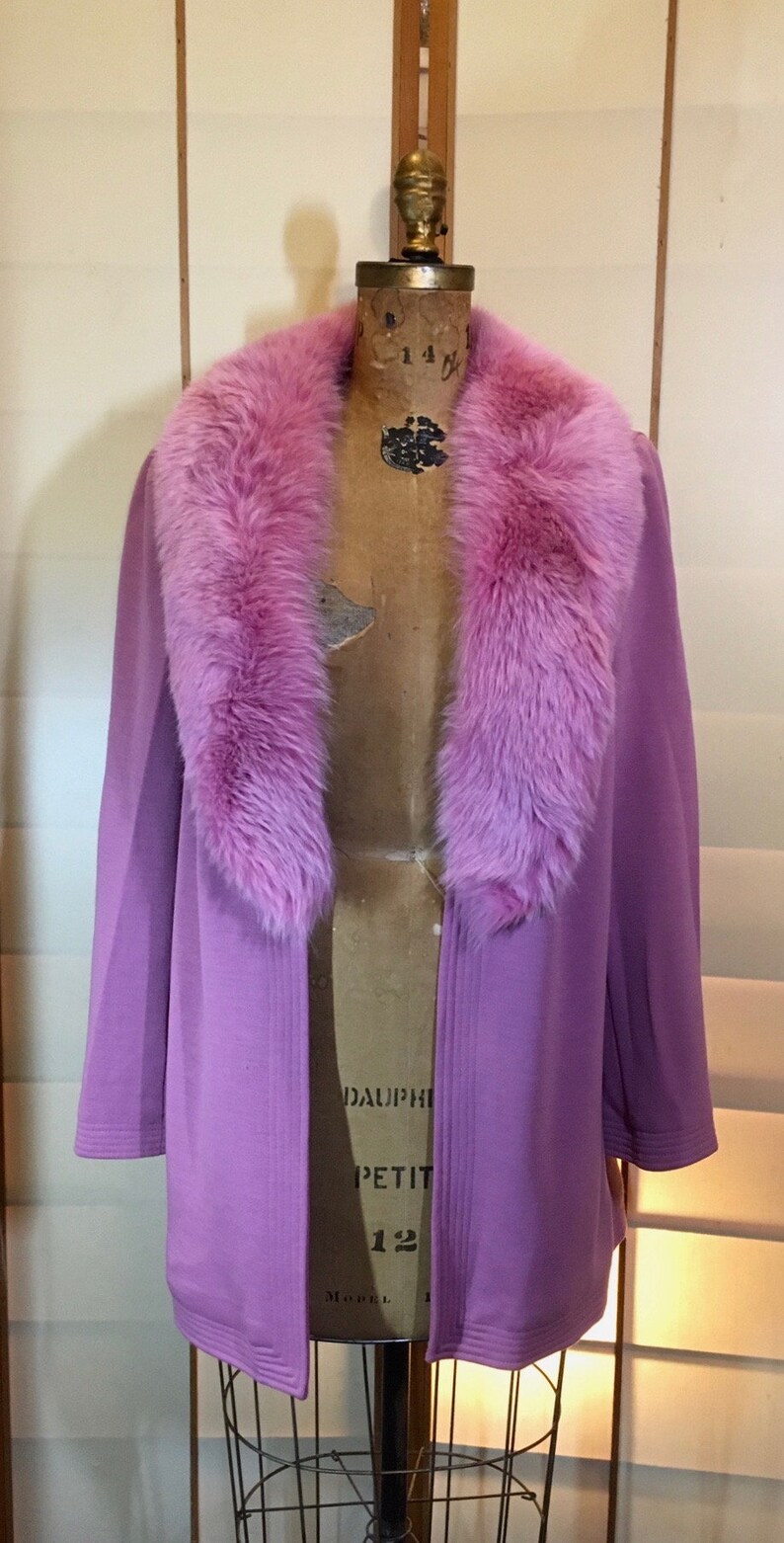 Vintage Coat Pink Fox Fur Wool Jacket Coat Saks Fifth Ave - Etsy