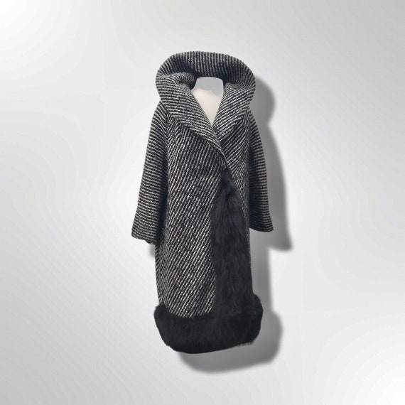 60’s LIlli Ann Couture Coat in Black and White wi… - image 1