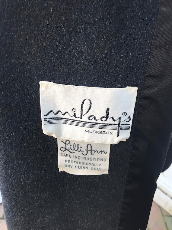 Black Lilli Ann Wool Double Breasted Basic Black … - image 8