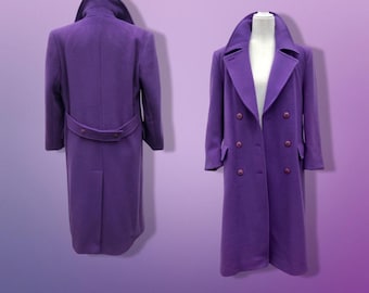 Abrigo de trabajo vintage de corte recto y cruzado de lana virgen 100 % pura de Pendleton en color morado