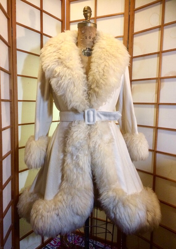 60s Shearling Wool Coat Princess Afghan Full Skit