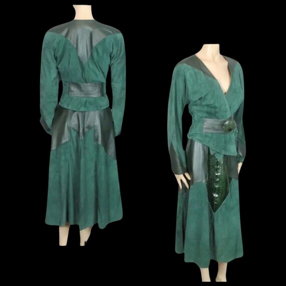 Vintage 80’s 90’s Italian Women’s Suit in Green S… - image 2