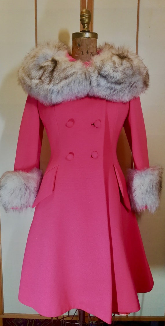Pink Lilli Ann Princess Norwegian Fox Fur Coat Fit