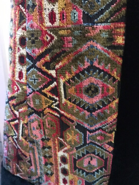 60’s 70’s Vintage Carpet Coat Needlepoint Hooded Sher… Gem