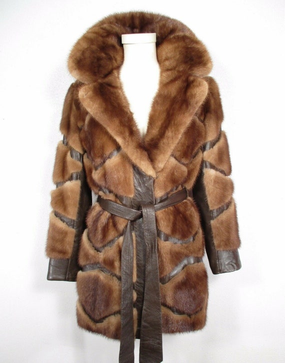 Vintage 60s Women's Coat- Mod Honey Mink Car Coat… - image 1