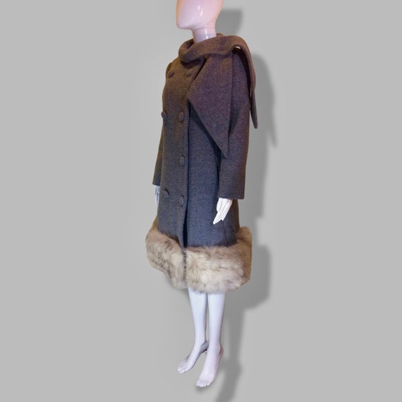 Lilli Ann Coat- 60s Mod Grey Thick Wool and Norwe… - image 7