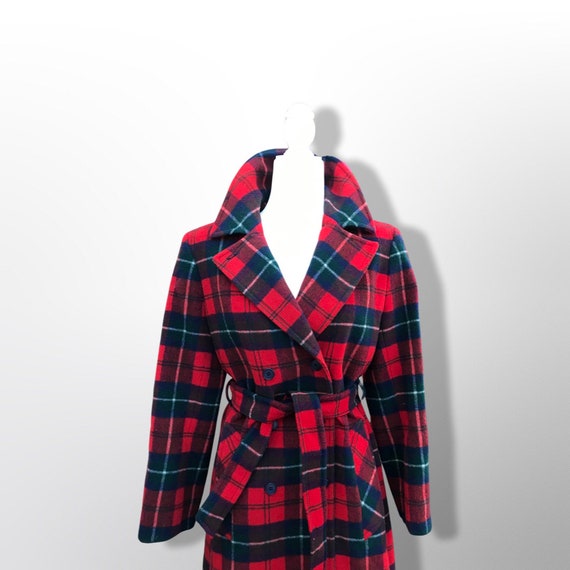 Pendleton Plaid Pure Virgin Wool Red and Black Fi… - image 8