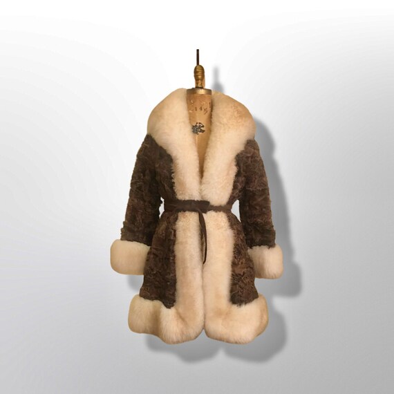 Vintage Coat 70’s Brown MASSIVE Shearling Curly L… - image 9