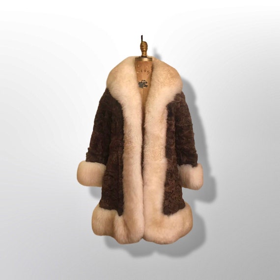 Vintage Coat 70’s Brown MASSIVE Shearling Curly L… - image 3