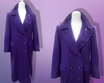 Abrigo informal de corte holgado Pendleton de lana virgen 100 % morado claro vintage