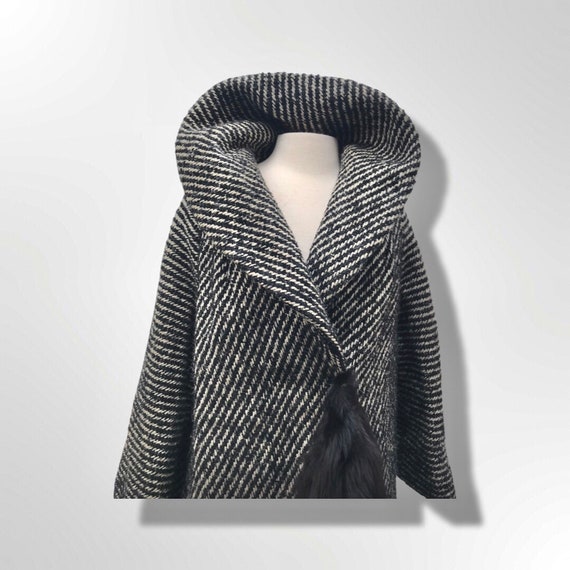 60’s LIlli Ann Couture Coat in Black and White wi… - image 2