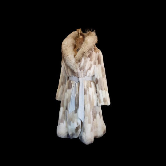 Women's Vintage Fur Coat- 70s Fur Patchwork Mink,… - image 9