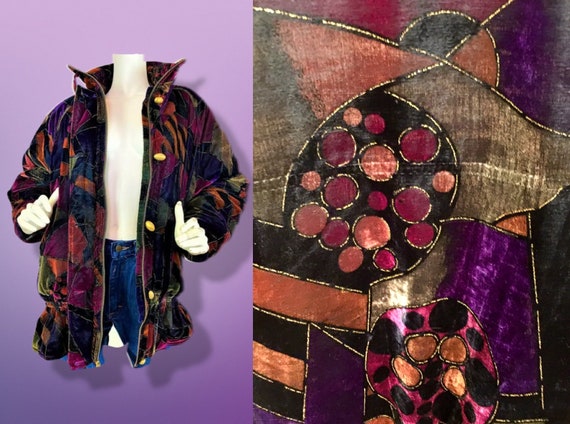 The Klimt Coat 80’s Glam Vintage Velvet Puffer Sk… - image 1