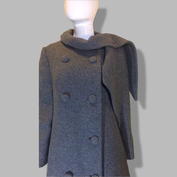 Lilli Ann Coat- 60s Mod Grey Thick Wool and Norwe… - image 9