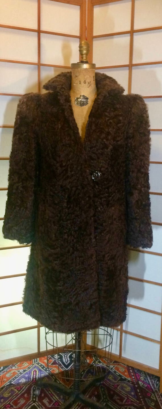 1940's Iconic Puff Sleeve Brown Saks Fifth Ave Bet