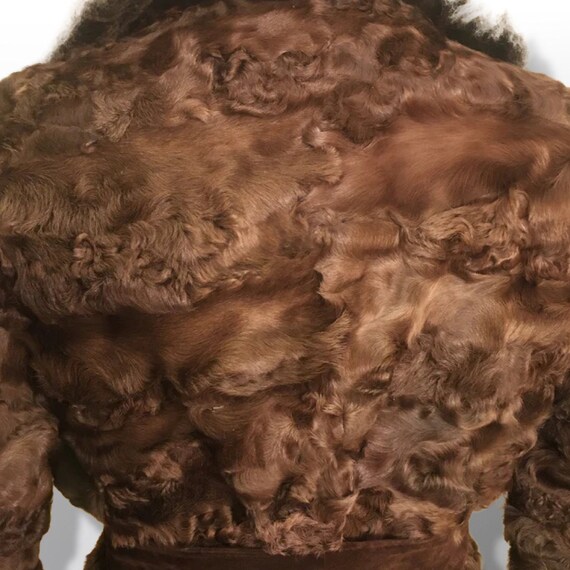Vintage Coat 70’s Brown MASSIVE Shearling Curly L… - image 10