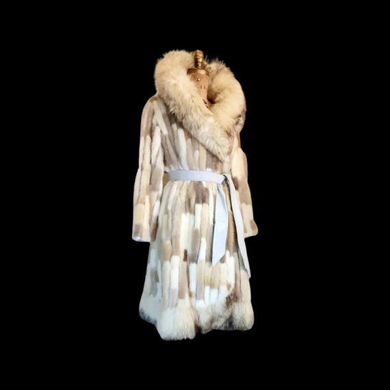 Women's Vintage Fur Coat- 70s Fur Patchwork Mink,… - image 8