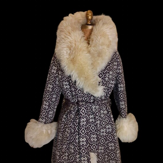 Sheep Shearling Carpet Tapestry Coat Penny Lane G… - image 9