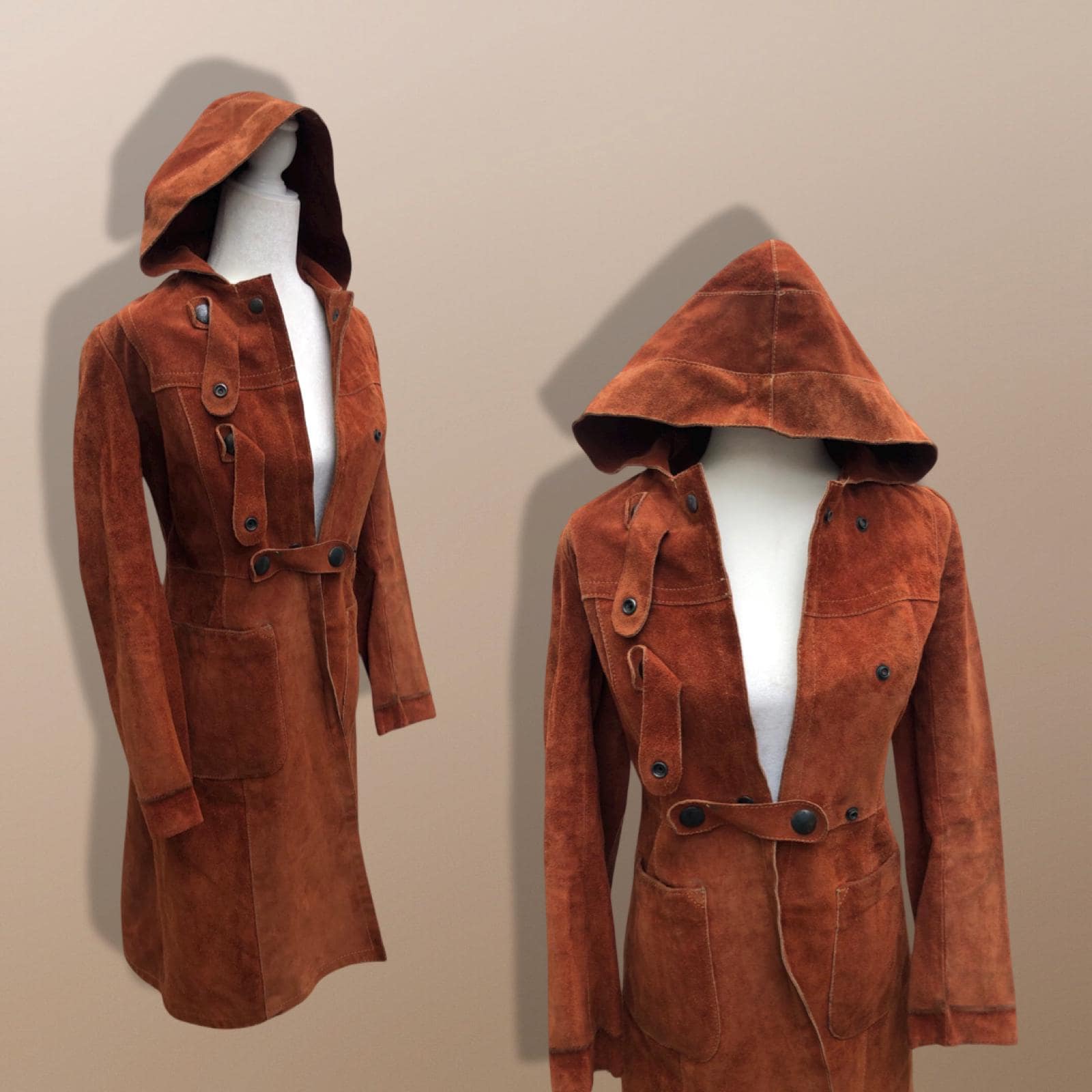 Womens Suede Rust Coat - Main Image
