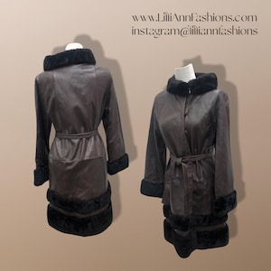 70’s Vintage Brown Leather and Shearling Tiered Boho Chic Penny Lane Coat Hippy Chic