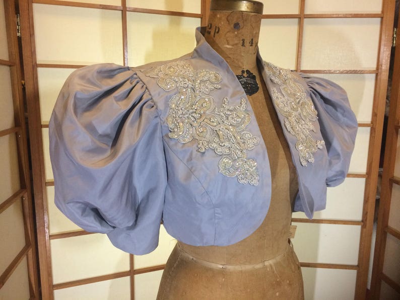 Puff Sleeve Bolero Shrug Victorian Renaissance Film Noir Etsy