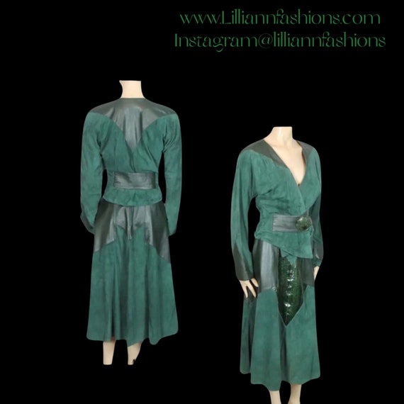 Vintage 80’s 90’s Italian Women’s Suit in Green S… - image 1