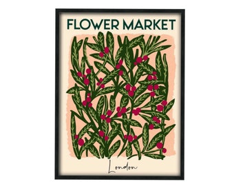 Flower Market poster Londen, Flower Market print, Flower Market Wall Art, Flower Wall Art, Travel Print
